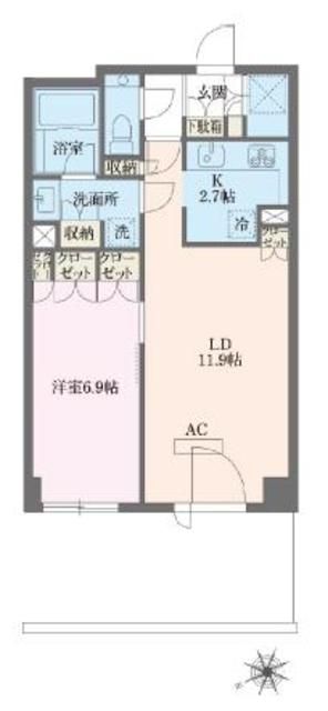 港区麻布十番のマンションの間取り