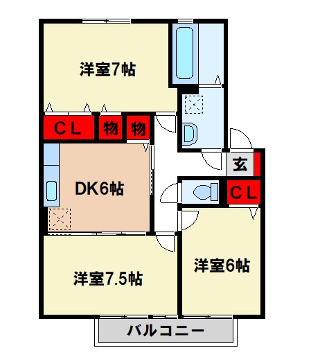 ボヌール和　Aの間取り