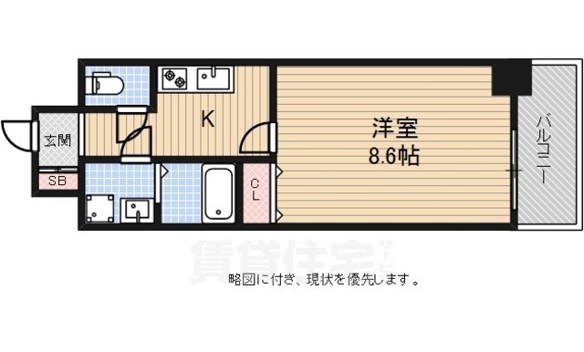 堺市堺区翁橋町のマンションの間取り