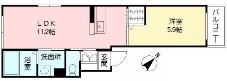 鹿児島市郡元のマンションの間取り