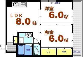 広島市中区住吉町のマンションの間取り