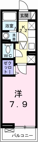 姫路市幸町のアパートの間取り