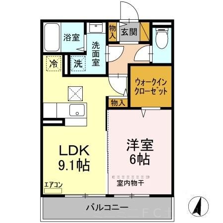 稲敷郡阿見町住吉のアパートの間取り