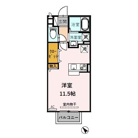 南砺市荒木のアパートの間取り