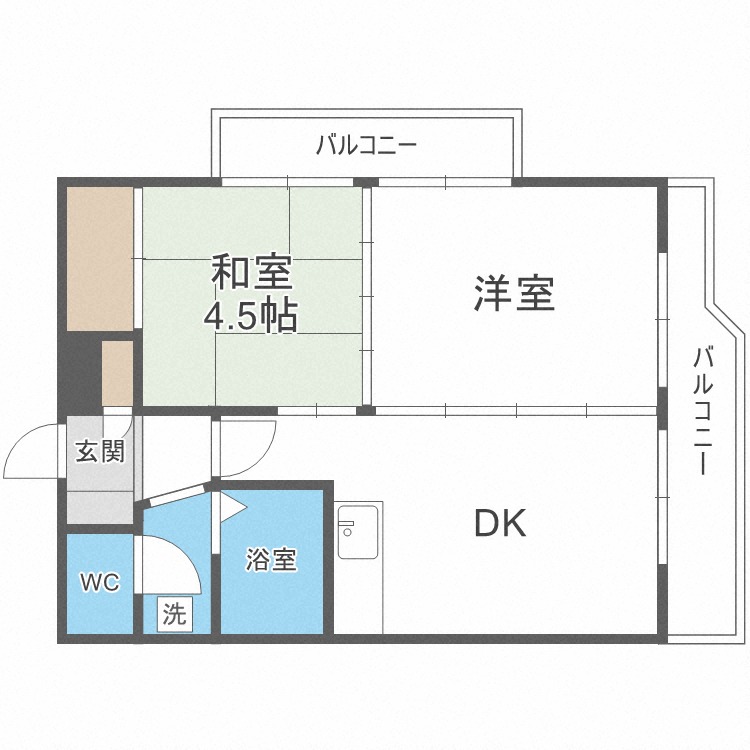 ふじいハイツ平岸の間取り