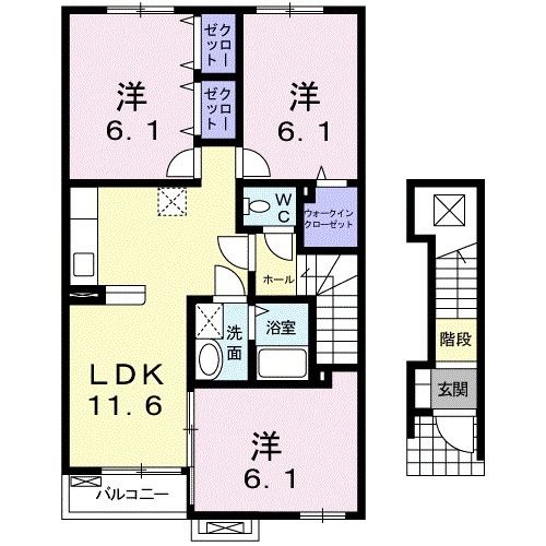 高松市元山町のアパートの間取り