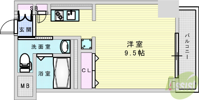 箕面市船場東のマンションの間取り