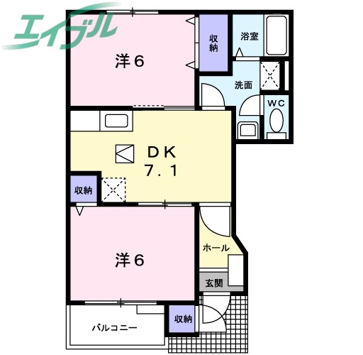 メゾン　ベル：グラース　Ａの間取り