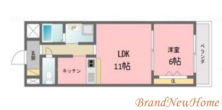 堺市堺区住吉橋町のマンションの間取り