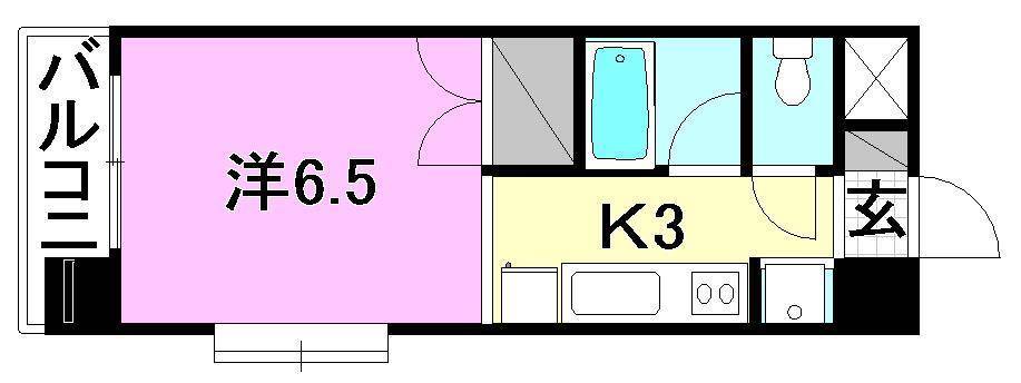 松山市桑原のマンションの間取り