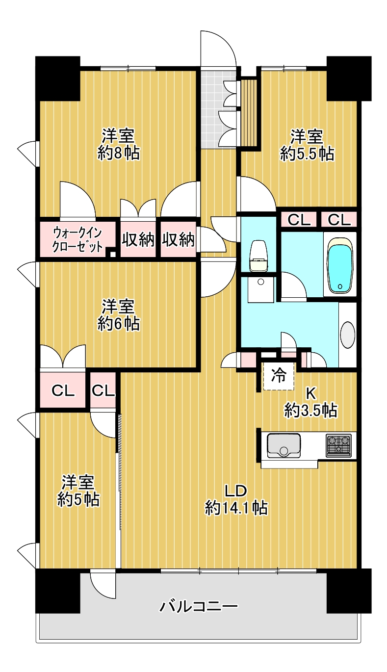 プラウド新潟米山の間取り