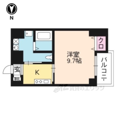 京都市上京区梶井町のマンションの間取り