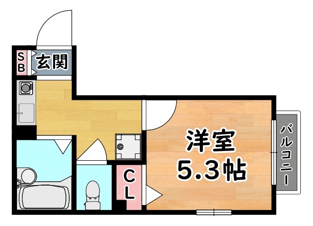 神戸市灘区下河原通のマンションの間取り