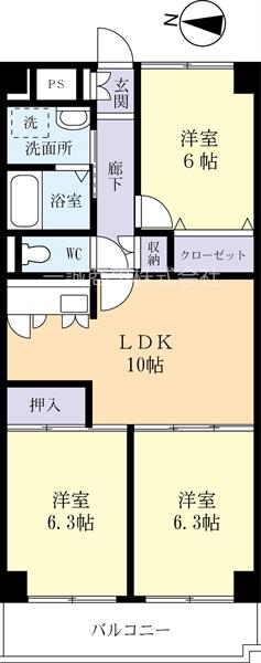 グランブリック水戸の間取り