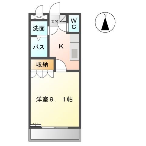 豊田市八草町のアパートの間取り