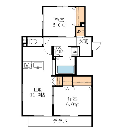 （仮称）北越谷4丁目メゾンの間取り