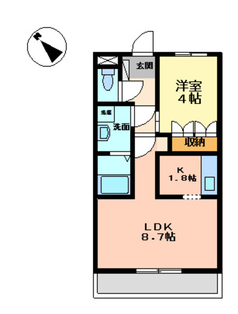 和歌山市北島のアパートの間取り