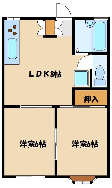 川崎市麻生区百合丘のアパートの間取り