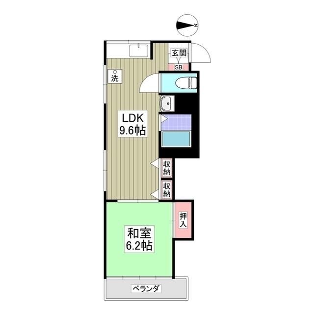 越谷市大間野町のアパートの間取り