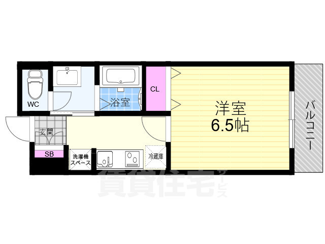 京都市下京区東境町のマンションの間取り