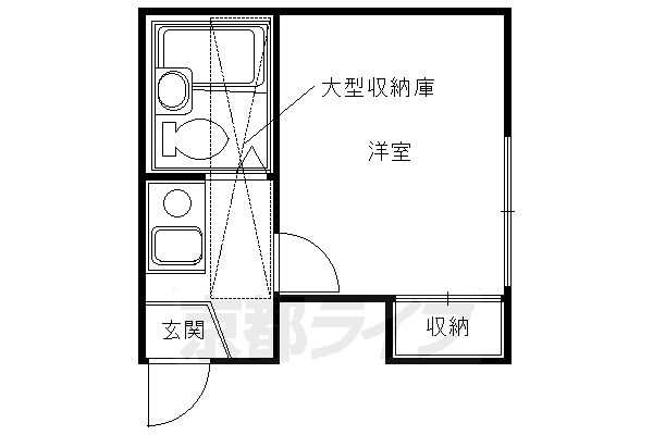 京都市伏見区深草ヲカヤ町のアパートの間取り