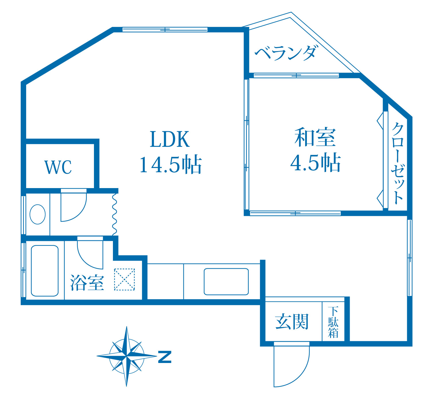 神戸市東灘区魚崎西町のマンションの間取り