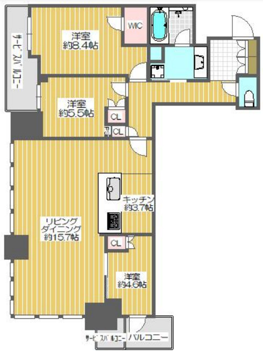シエリアタワー大阪堀江の間取り
