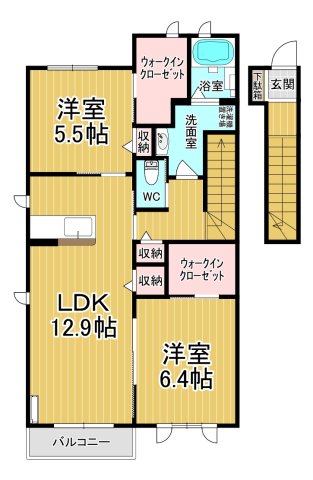 フルール・ド・ティアラCＣ棟の間取り