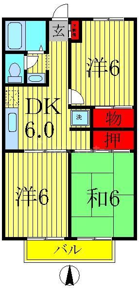 パールハイツ海老原38の間取り写真