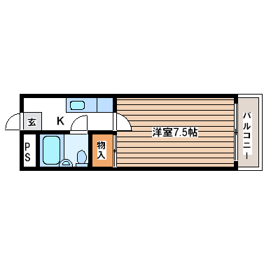 仙台市若林区中倉のマンションの間取り