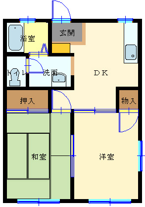 前橋市幸塚町のアパートの間取り