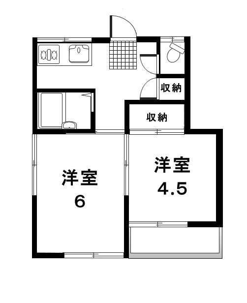 品川区荏原のアパートの間取り