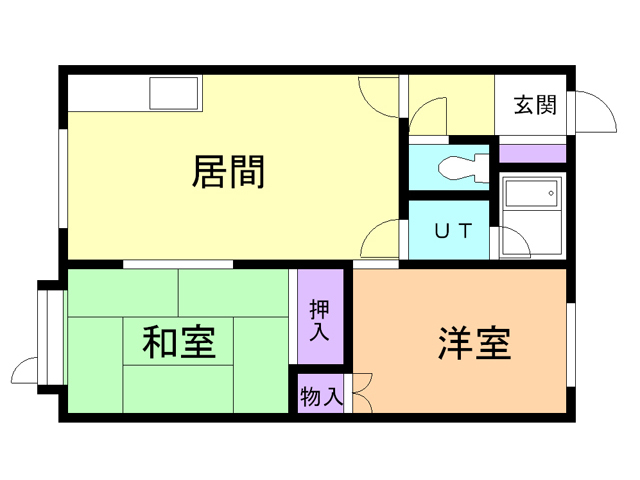 苫小牧市花園町のアパートの間取り