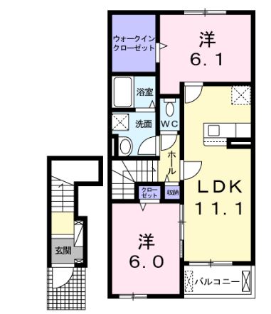 ペルル東浜Iの間取り