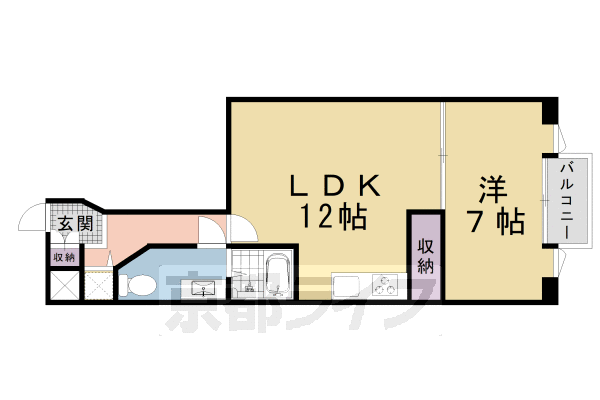 京都市下京区高野堂町のマンションの間取り