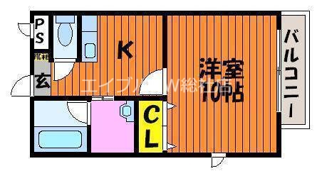 【倉敷市北浜町のマンションの間取り】