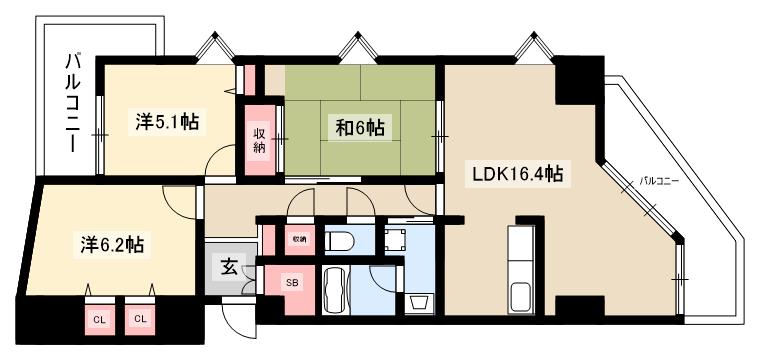 朝日プラザ川名の間取り