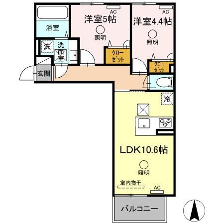 ルピナスシーサイド　A棟の間取り