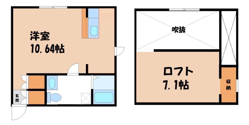 宇都宮市中今泉のアパートの間取り