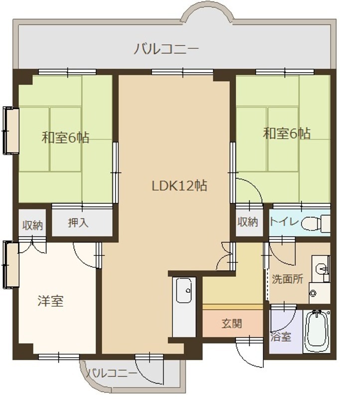 姫路市東辻井のマンションの間取り