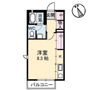 鳥取県米子市旗ヶ崎６（アパート）の賃貸物件の間取り