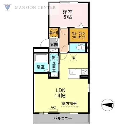 新潟市東区空港西のアパートの間取り