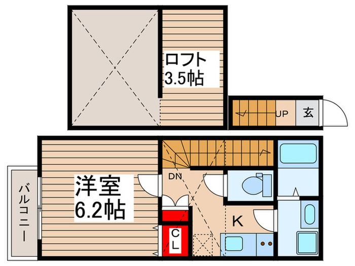 埼玉県富士見市西みずほ台１（アパート）の賃貸物件の間取り