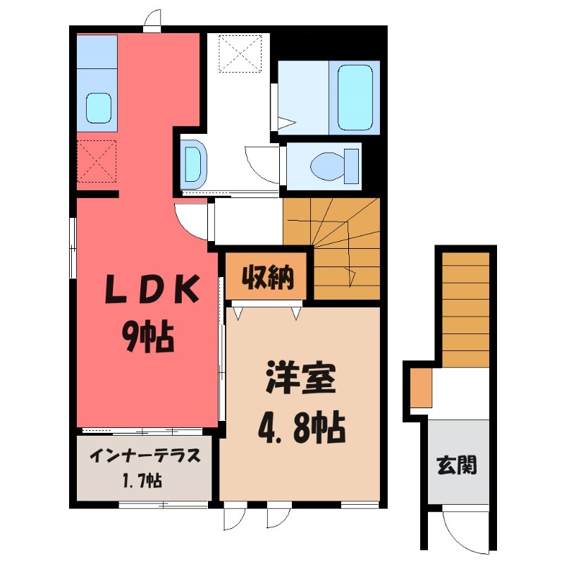 小山市城西のアパートの間取り