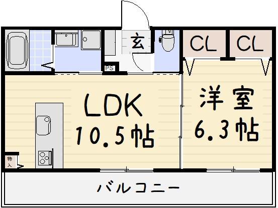 クラヴィエ三萩野Ｆの間取り