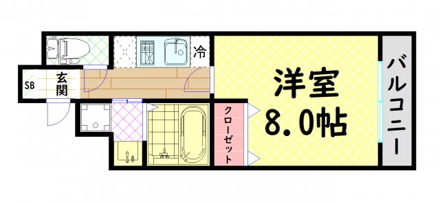 大阪府大阪市浪速区敷津東３（マンション）の賃貸物件の間取り