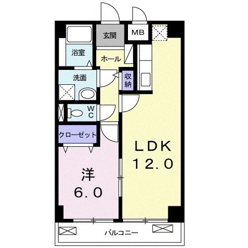 新居浜市東雲町のマンションの間取り