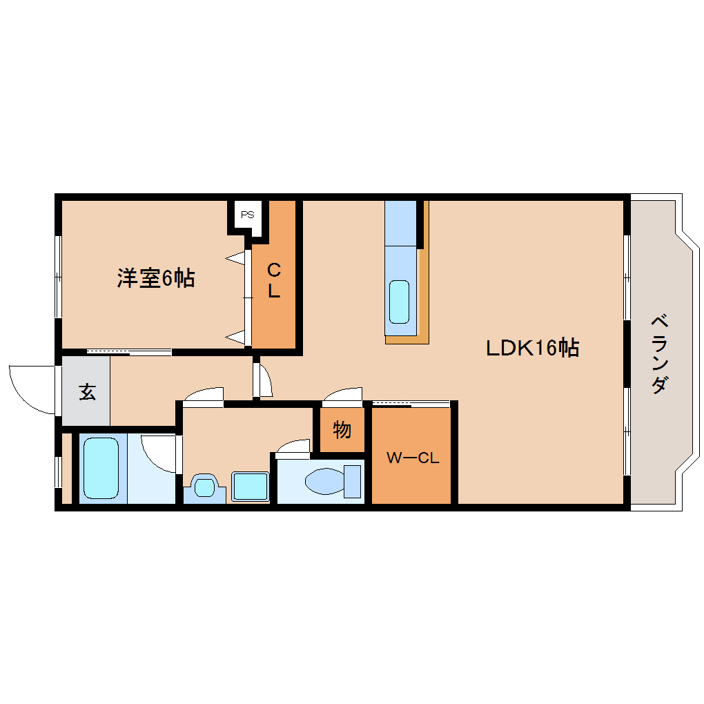 生駒市新生駒台のマンションの間取り