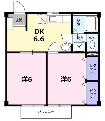 伊勢市上地町のアパートの間取り