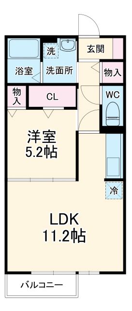 名古屋市守山区瀬古東のアパートの間取り